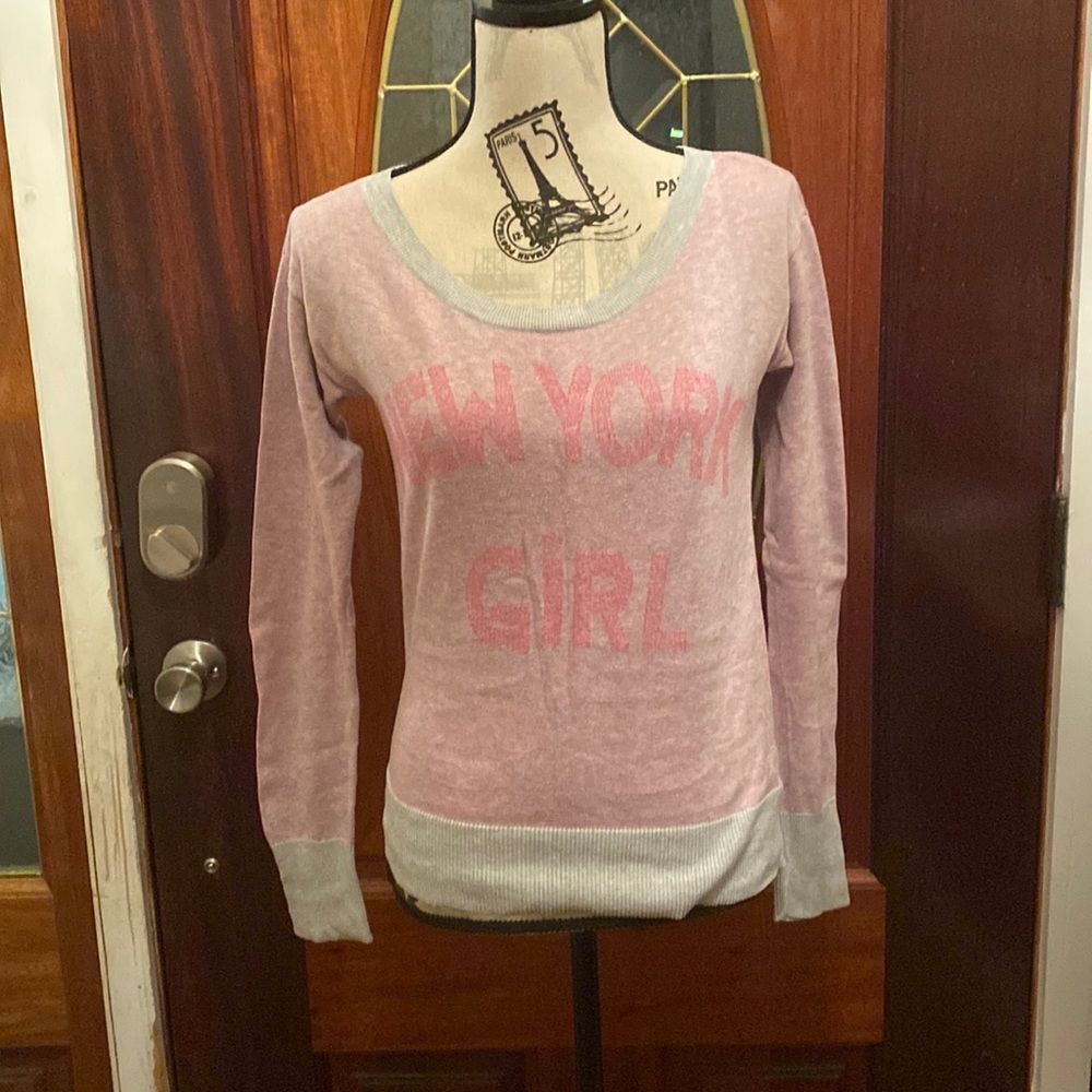 𝅺AMERICAN Eagle Top Pink Gray Boat Neck Small Petite